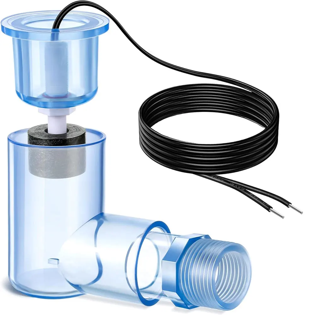 SS2 Float Switch Float Safety Switch With 3/4 Inch Adaptor 6ft Wire Water Level Sensor For Air Conditioner Overflow Detection