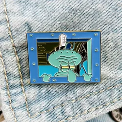 Octopus Badge Window Creative 3D Lapel Pin Cute Cartoon Character Brooch Fan Children's Gift