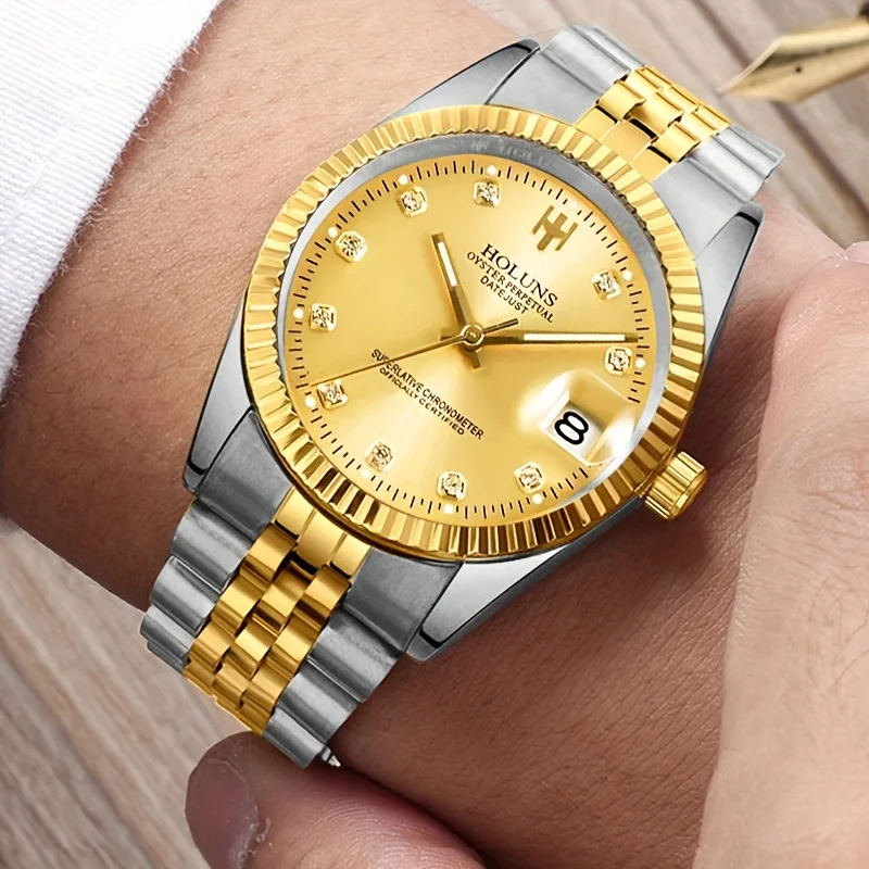 New men\'s watch with business style, high-end temperament, mature high aesthetic value, luminous calendar, mechanical watch