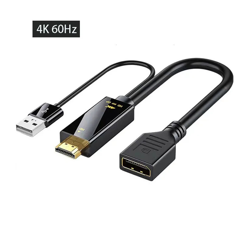 Divisor de Cable HDTV a Big DP 4K 60Hz 30HZ, convertidor de Cable de Audio y vídeo, pantalla de tarjeta gráfica con Cable USB para Monitor y portátil