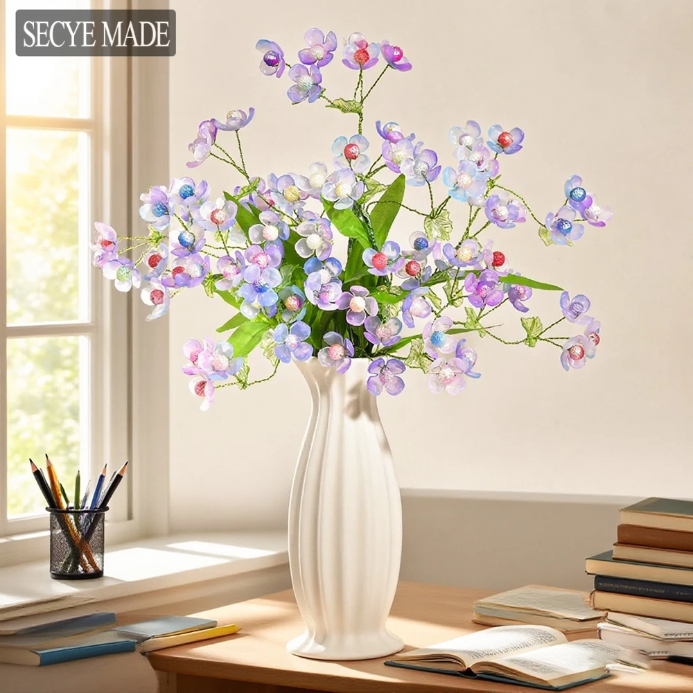 

1/3/5PCS Artificial Cherry Blossom Bouquet Home Decoration Simulation Flower Ornament Romantic Room Decoration Handicrafts K43