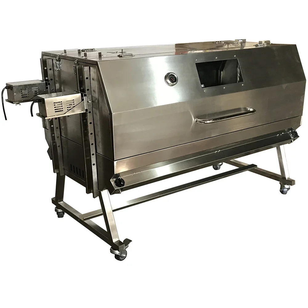 

Double skewers chicken lamb bbq gas roaster rotary grill spit oven