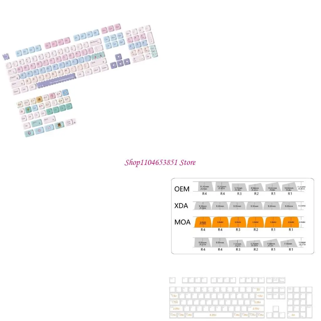 PBT Material Keycaps In MOA Height With Eye Catching Candy Color For Keyboards 
