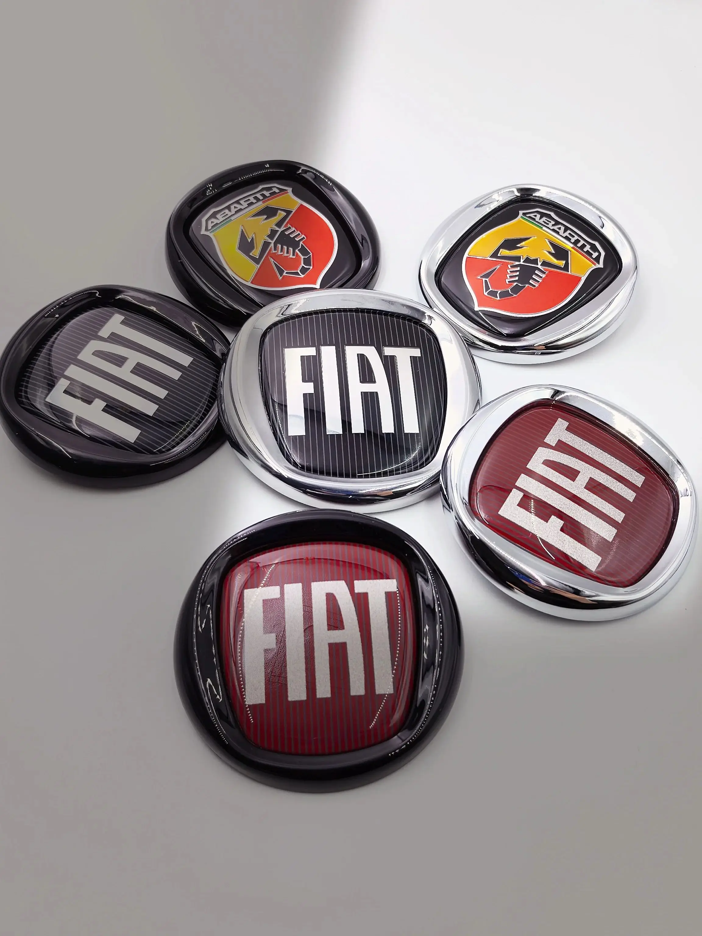 FIAT Abarth 85/95/100/120mm Auto-Emblem Motorhaube Frontgrill Heckklappe Emblem Logo Abzeichen Aufkleber Dekor