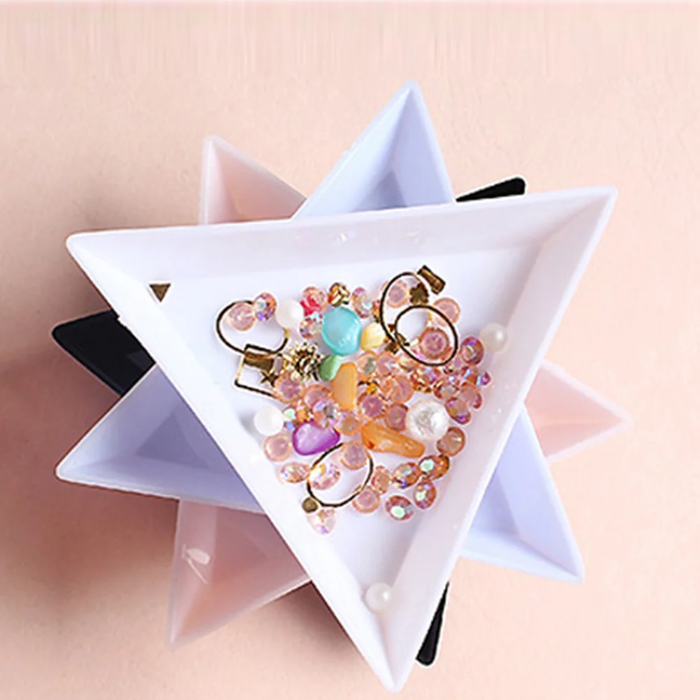Bandeja de almacenamiento de joyería para manicura, diseño biselado Triangular de gran capacidad para herramientas de técnico de uñas, organizadores, bandejas para manicura, 80 Uds.