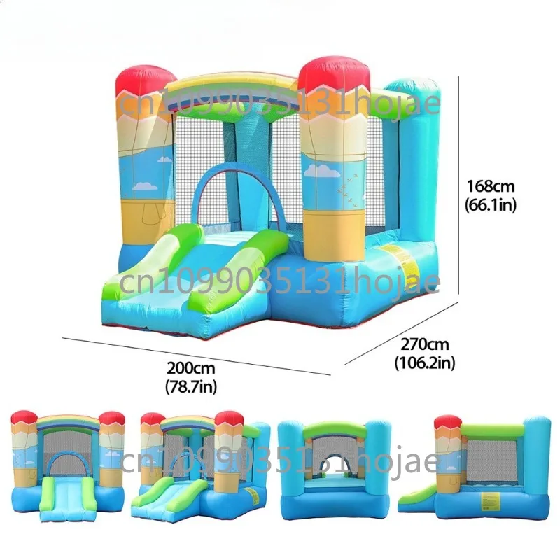 

Мини-батут Castle из ткани Оксфорд, детский домашний надувной Радужный надувной батут, горка, домашнее использование