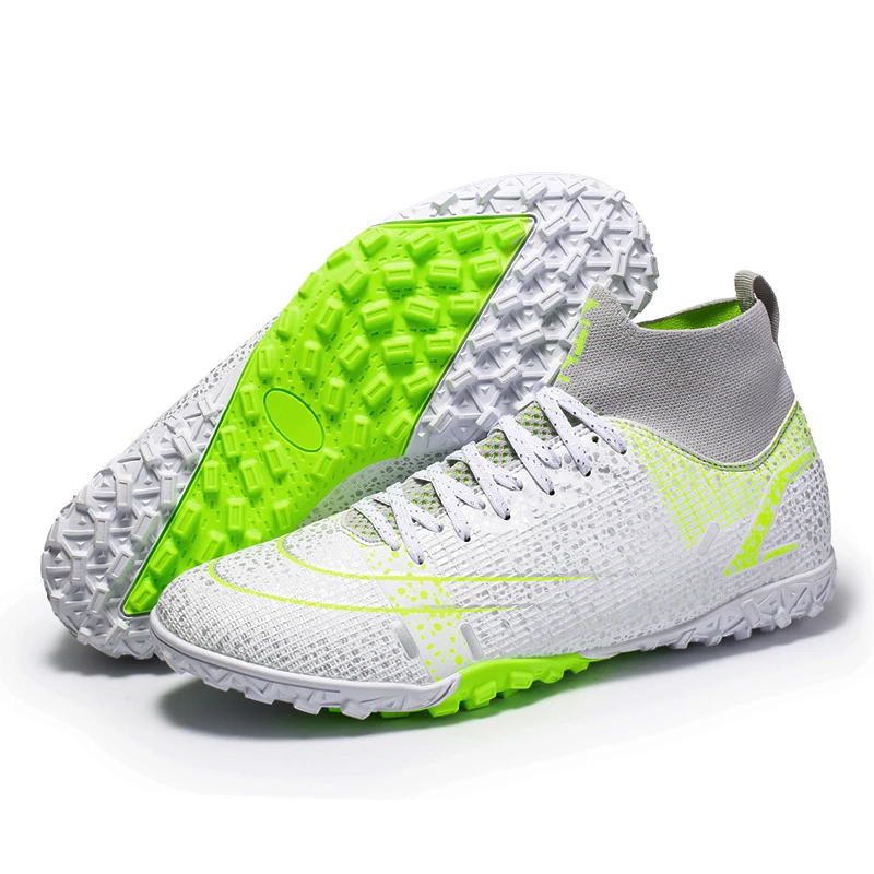 

Men's Football Boots TF Training Sneakers Grass Cleats Turf Children's Soccer Shoes Outdoor Futsal Footwears EUR-Yards 30-45