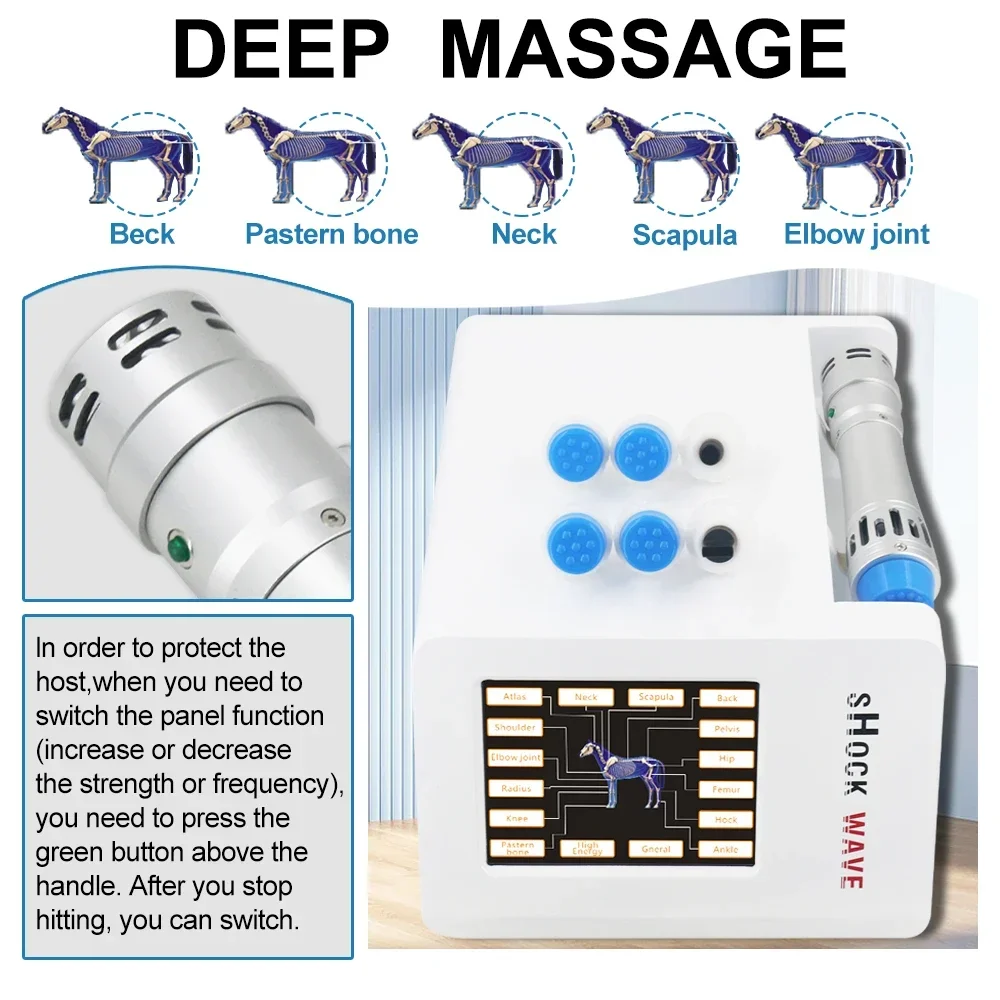 300MJ Shockwave Therapy Machine For Horse Pain Relief Professional Horse Animals Veterinary Shock Wave Physiotherapy Device