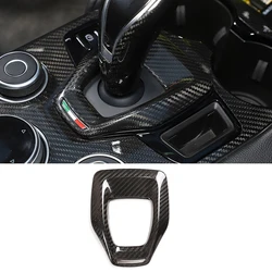 Dry Carbon Fiber Car Gear Shift Panel Frame Trim Cover Replacement For Alfa Romeo Giulia Stelvio 2020 2021 Interior Accessories