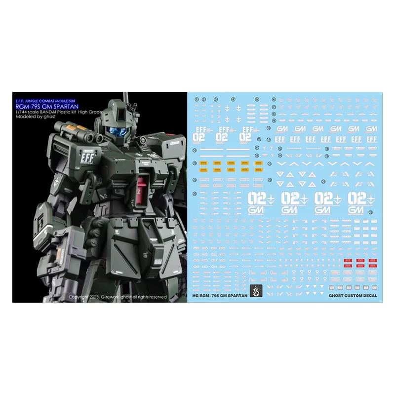 نموذج الشارات ل HG RGM-79S GM المتقشف E.F.F الغابة القتالية أطقم منمذجة الفلورسنت اللون ملصق لنموذج بناء هواية DIY أداة #1