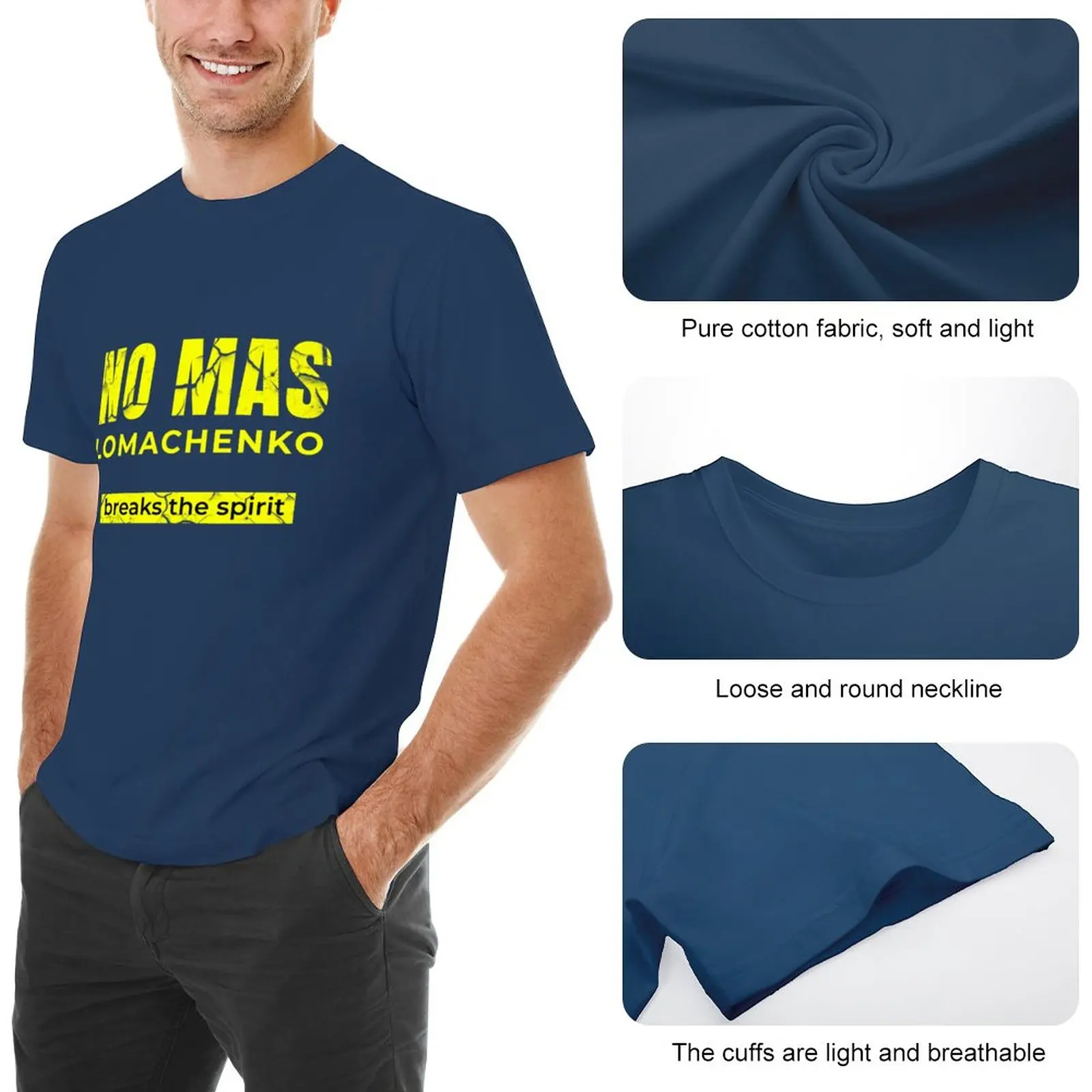 No Mas - for Ukrainian Boxer Vasyl Lomachenko Fan T-Shirt anime clothes cute tops black t shirts for men