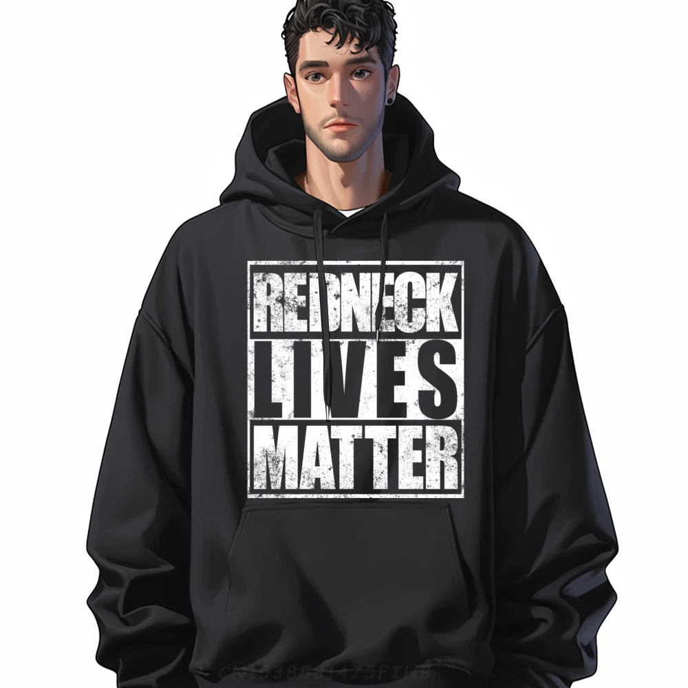 

Redneck Lives Matter Country Southern Normal Hoodies For Women Printed Sweatshirts Long Sleeve Classic O-Neck Coats