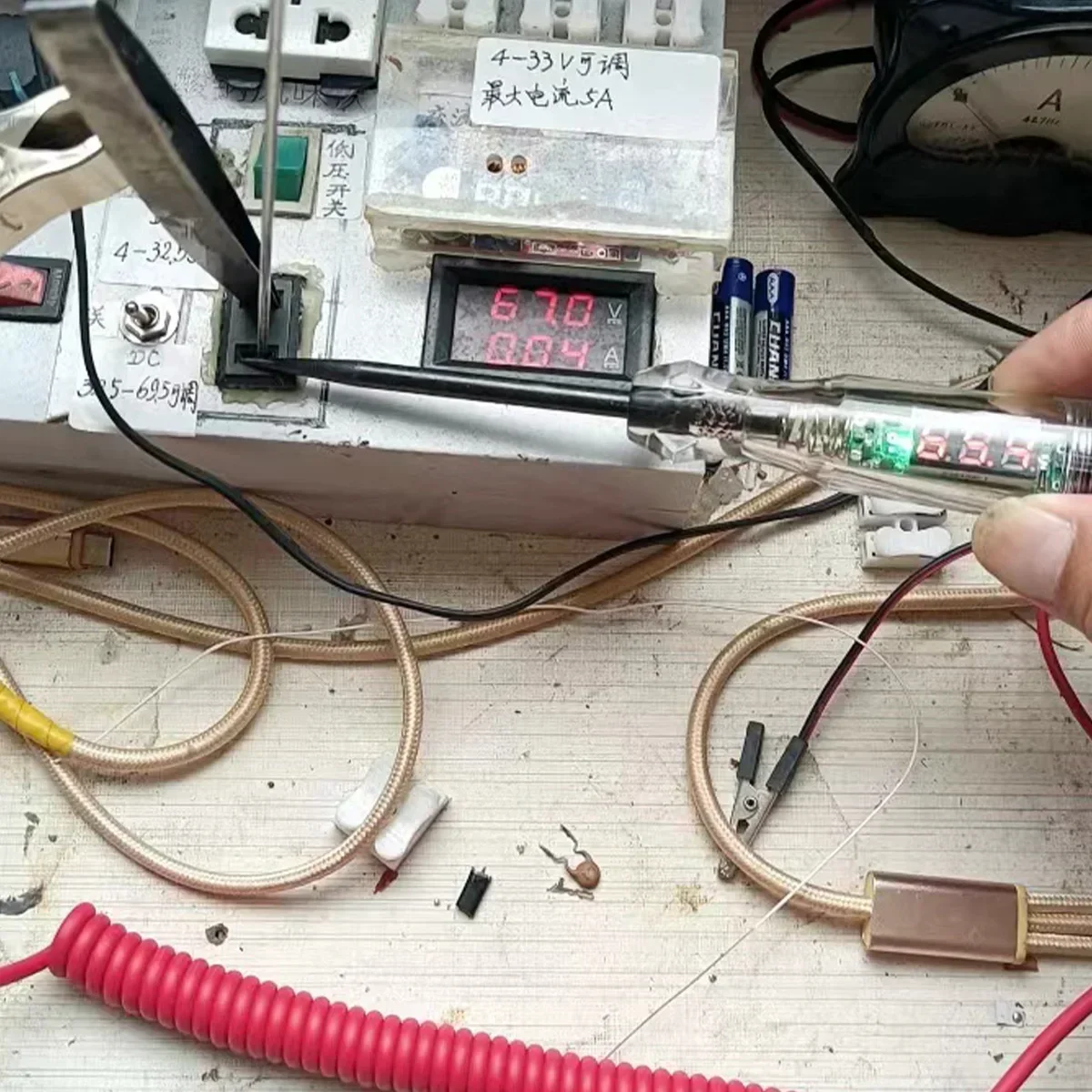 Probador de circuito de voltaje para coche camión Digital Led sonda larga pluma bombilla herramientas de diagnóstico de automóvil reparación de