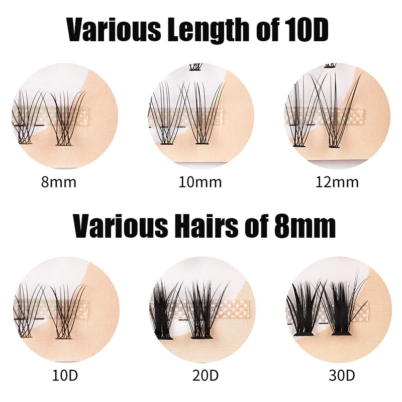 

4x 120 Knots 0.07C 10/20/30 Hairs Natural Long Black False Eyelashes Extension Individual Grafted Fake Eye Lashes Mix 8-13mm