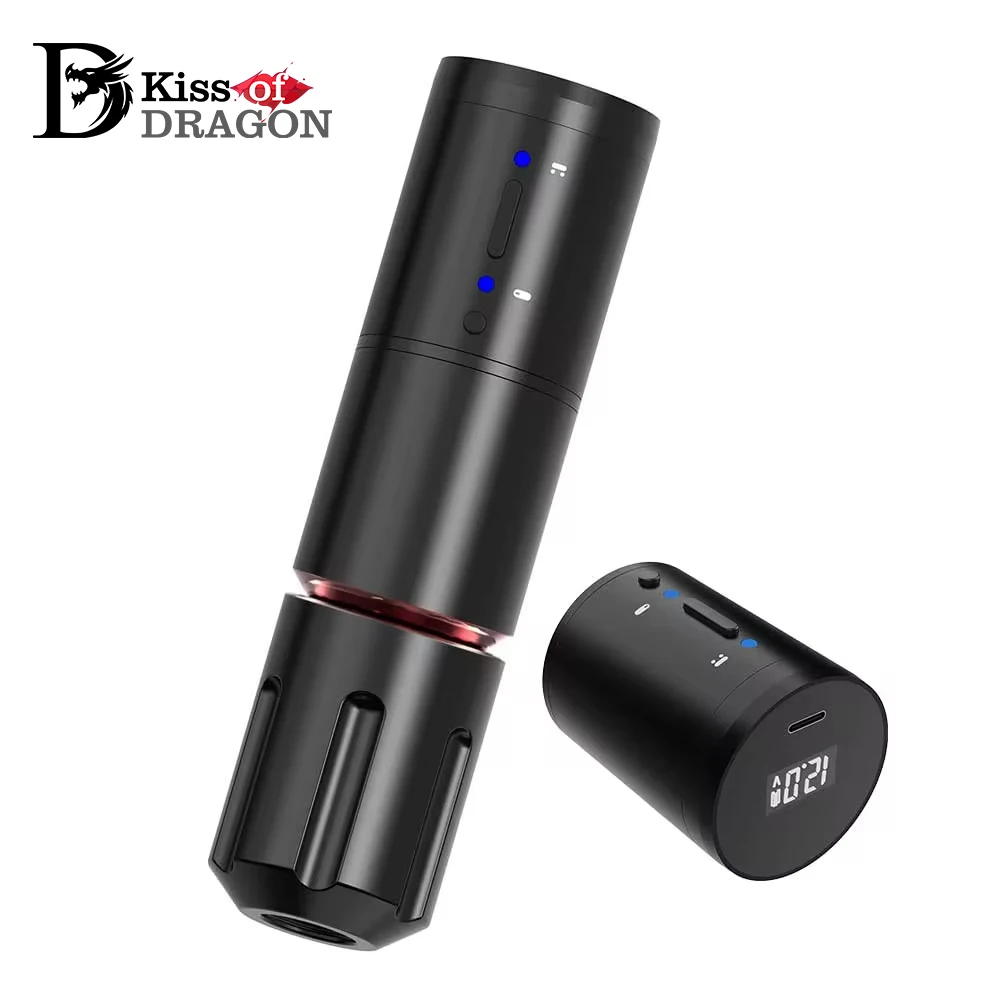 

Kiss of Dragon NINJA RS Portable Wireless Tattoo Machine Pen Battery Capacity 800mah Running Time 5 Hours for Artist Body