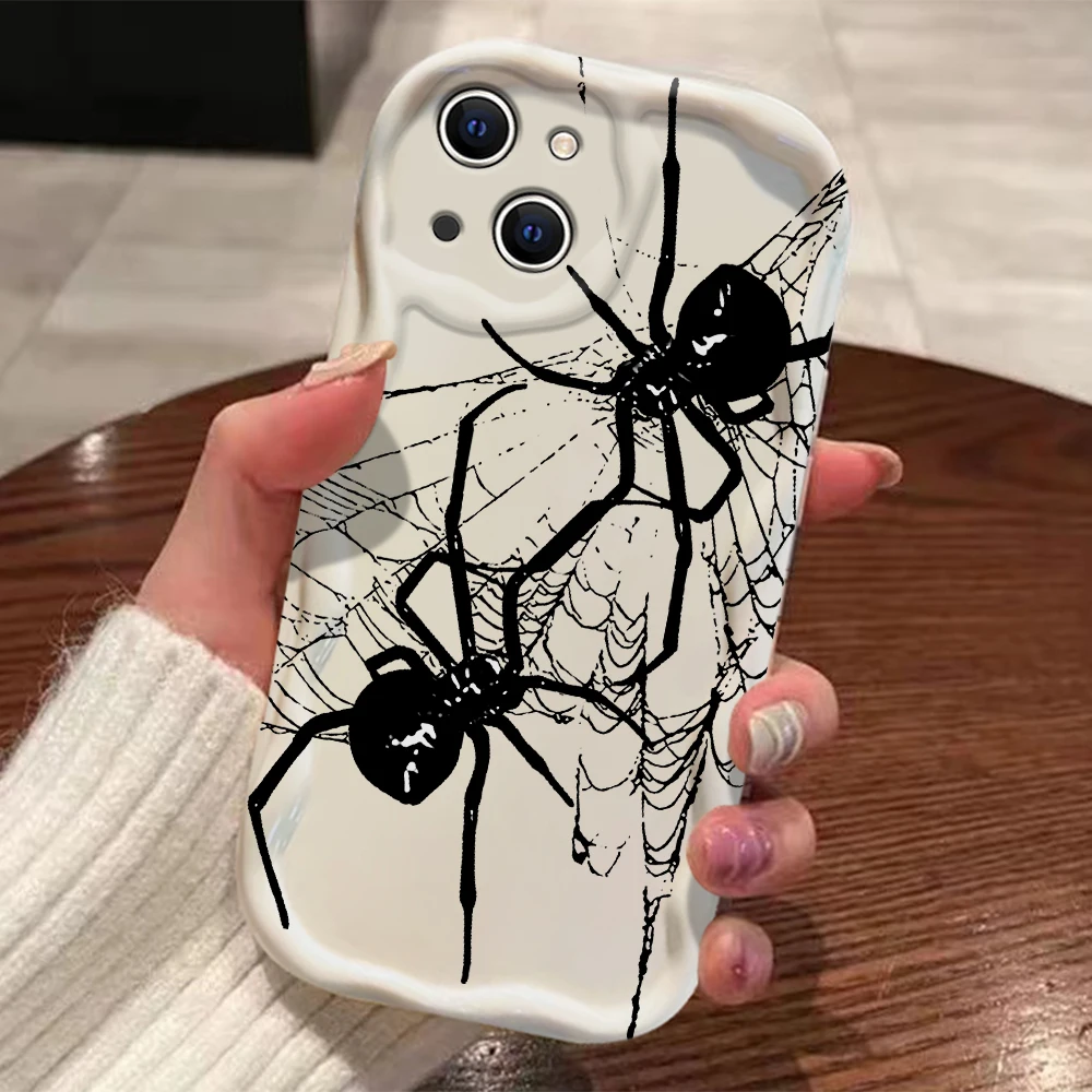Luxury Black Angel Death Demon 3D Wave Case For Xiaomi Mi 14 12 12T Lite Poco F6 M6 X6 X5 X4 F4 X3 M3 Pro 4G 5G Silicone Cover