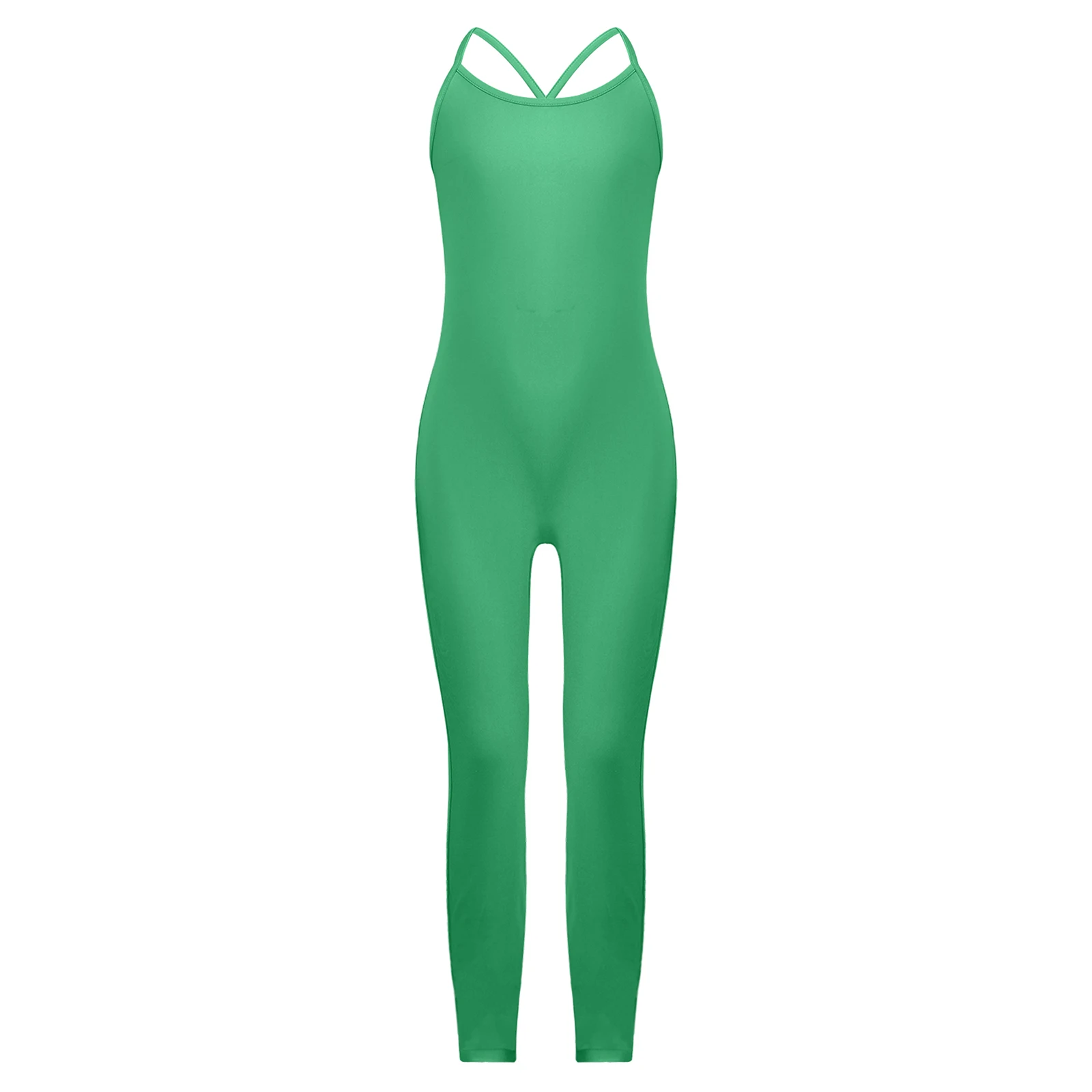 أطفال بنات الباليه الرقص الجمباز يوتار راقصة الباليه اليوغا التدريب ارتداءها قابل للتعديل السباغيتي الأشرطة كامل الجسم Unitards #2