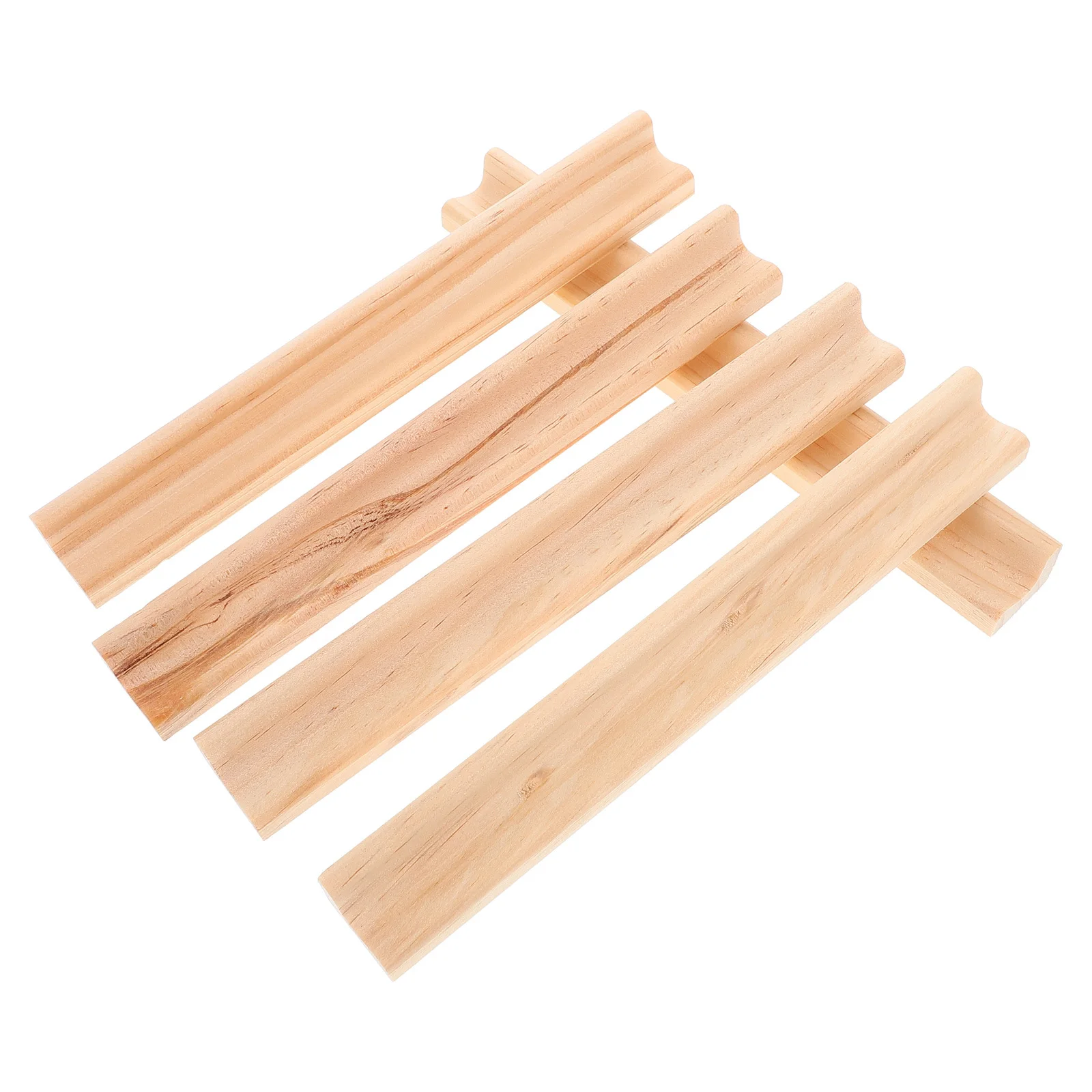 

5Pcs Wooden Letter Tile Holders Durable Game Piece Holder for Dominoes Mahjong Mexican Train Organizers English Letter Base