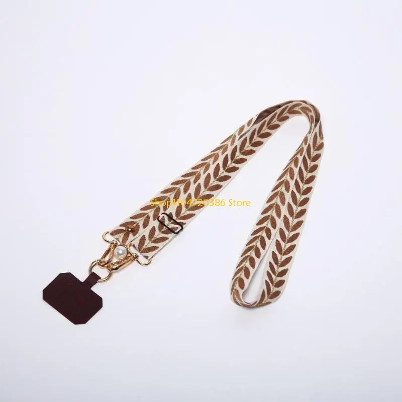 

Ремешок для мобильного телефона K0EA, длинная подвесная цепочка через плечо, жемчужный кулон, регулируемая подвеска на шею,