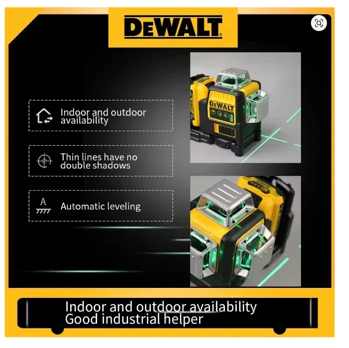 NEW DEWALT 12V Professional Laser Level DW089LG 12 Lines 360 Self-Leveling Horizontal And Vertical Cross Line Construction Tools