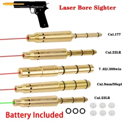 Red Green Laser Bore sight Training 9mm 7.62 .38spl .177 22LR 22 LR Bullet Boresighter Caliber Hunting 12GA .223 .308 9x19mm