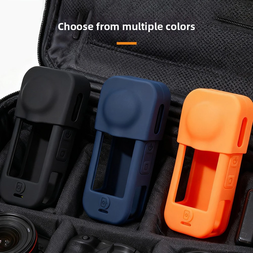 Силиконовый защитный чехол для Insta360 X4 Air, противоударный чехол с защитной крышкой для объектива, противоскользящая ручка для спортивной камеры, синий цвет