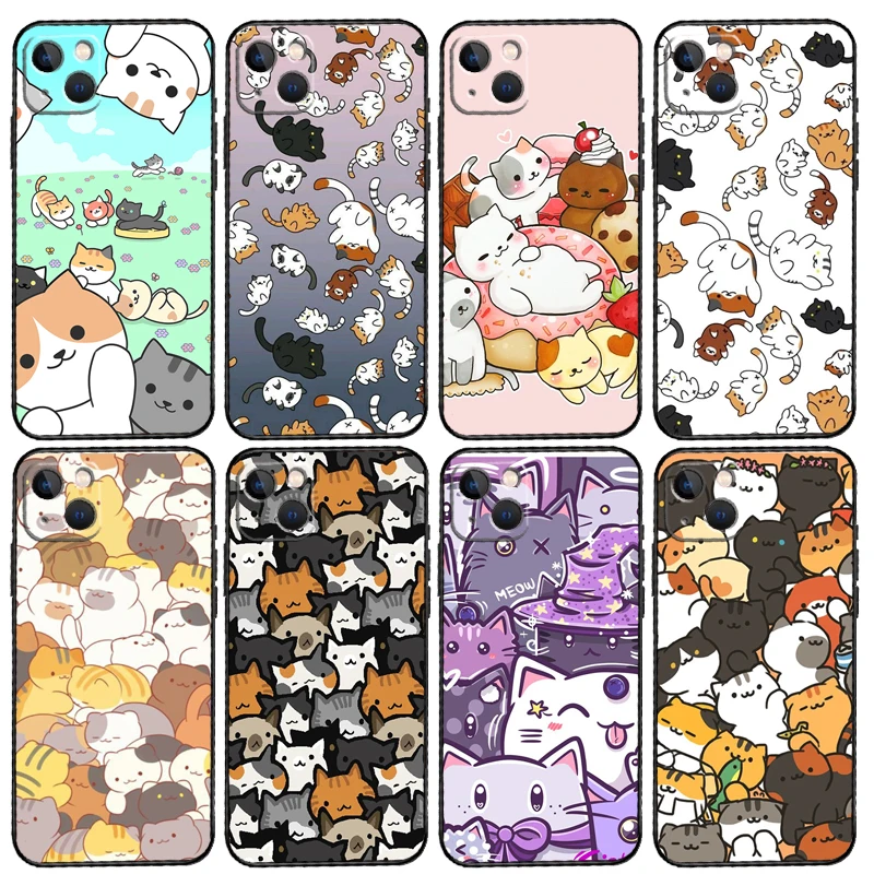 Neko Atsume Case For iPhone 15 14 13 12 11 16 Pro Max Mini 7 8 Plus X XR XS Max Back Cover