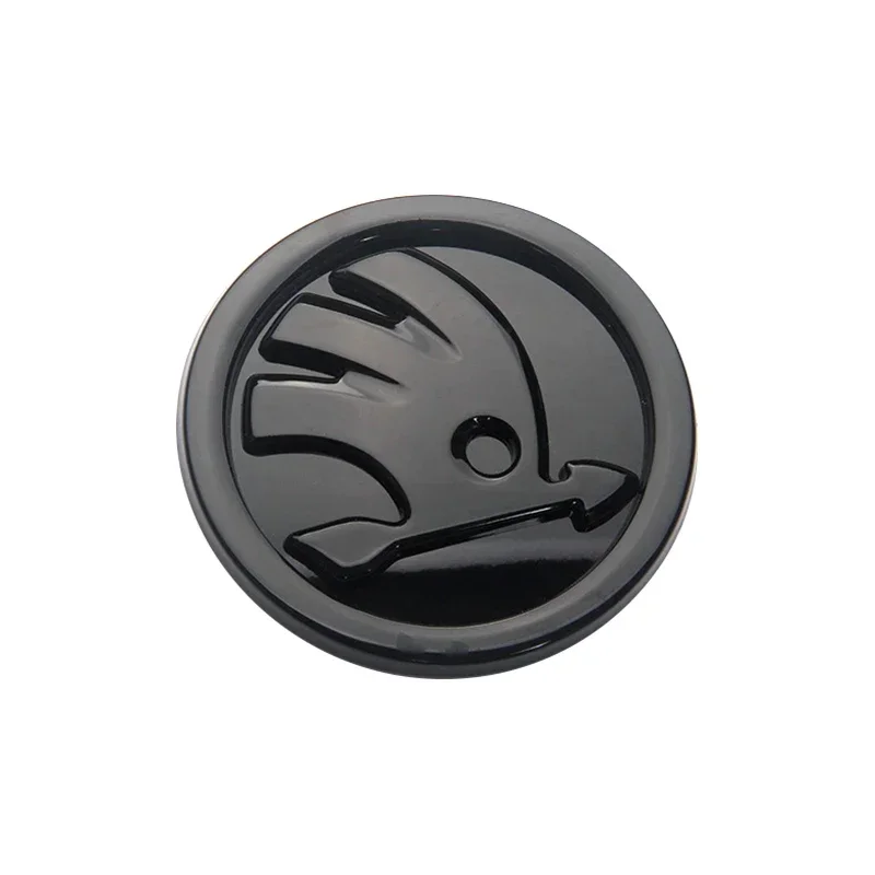 2 Stück ABS 80mm/90mm Auto-Emblem für Skoda Fabia Octavia Superb Rapid Yeti Karoq Vordere Motorhaube Abzeichen Heckklappe Aufkleber Logo