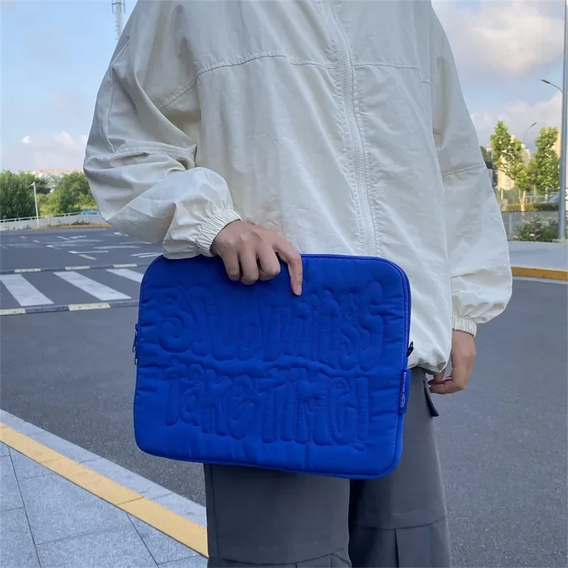Embroidery Pattern Cute Shockproof Laptop Sleeve Case Bag 11 13 14 Inch For Macbook Ipad For Samsung Laptop And Tablet Pouch