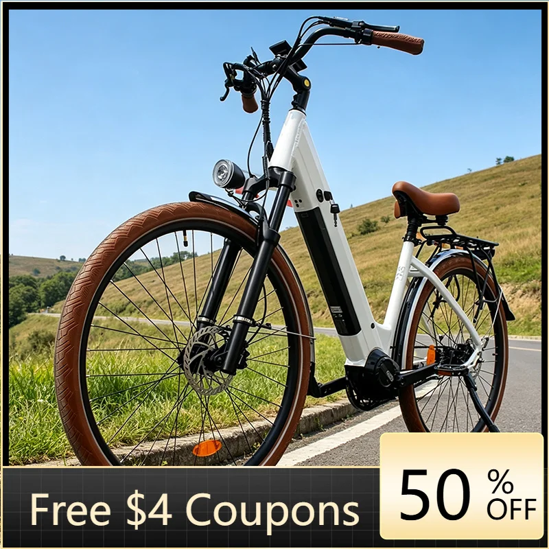 WB  Lightweight mid-drive electric bicycle 500W motor, removable hidden battery 48V15AH belt drive electric bicycle
