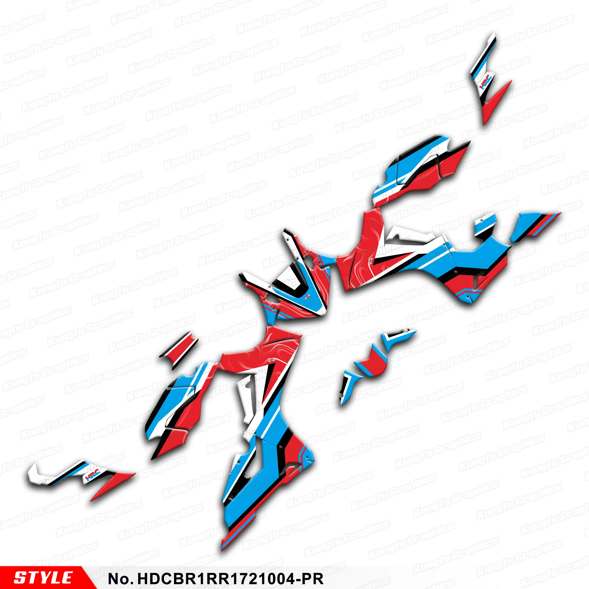 JY RACING Motorcycle Graphics Sticker Sheet for Honda CBR1000RR CBR 1000RR 2017-2027 Motorcycle Decals Dekor, HDCBR1RR1721004-PR