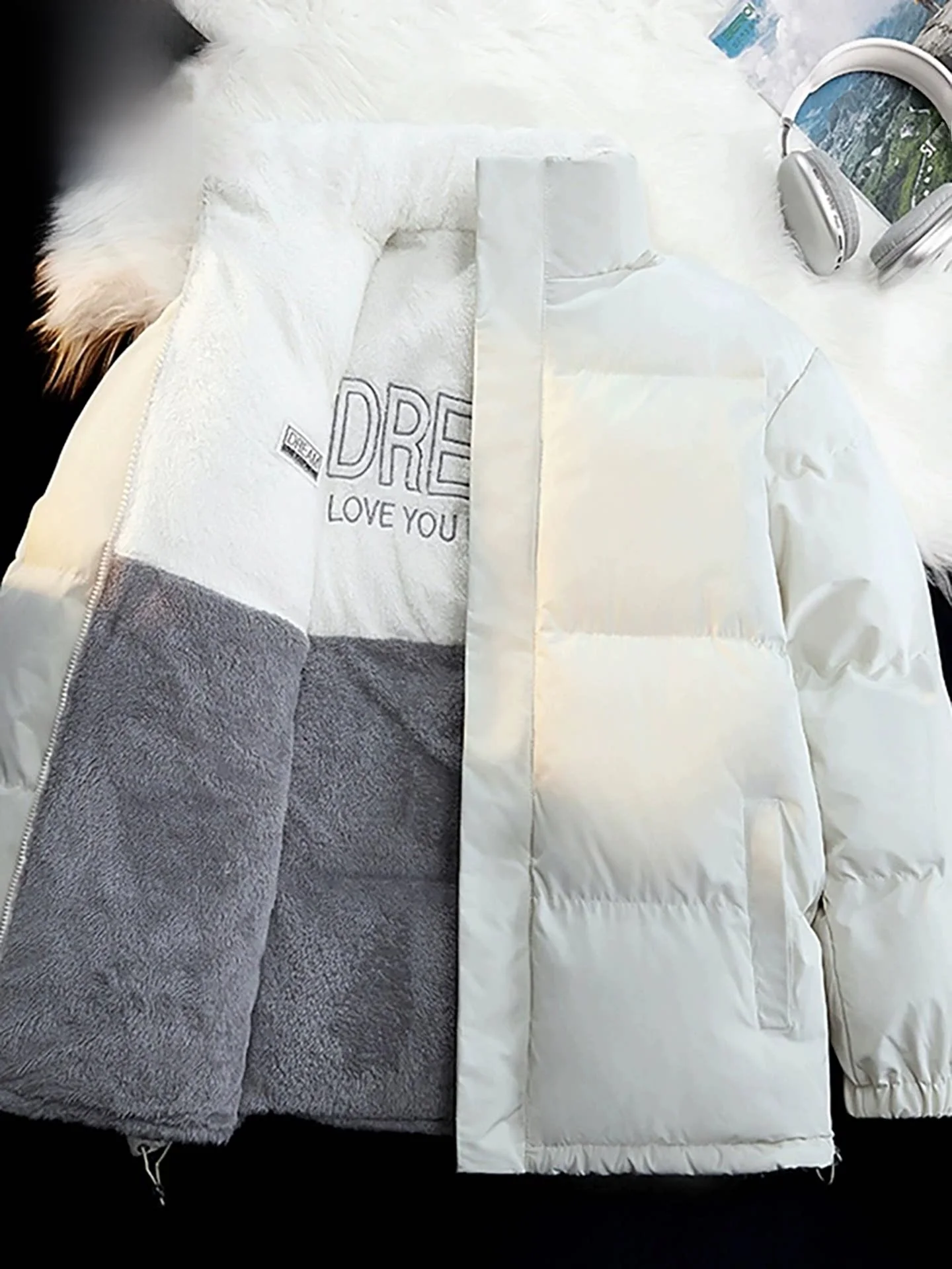 

Мужская двусторонняя утепленная хлопковая куртка Nainiu Road с воротником-стойкой, свободного кроя, модная зимняя верхняя одежда