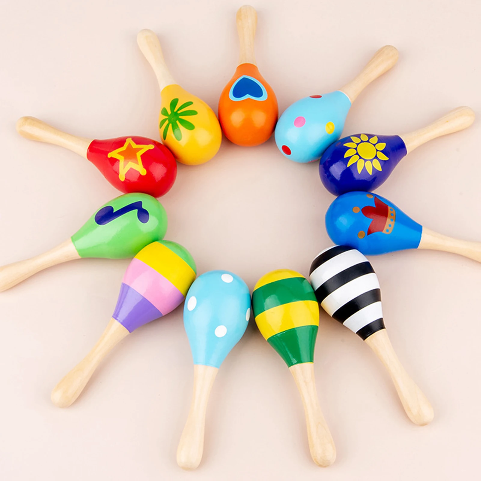 Kid Maracas Shaker Rattle Hand Percussion Musical Instrument Educational  for Grasp Sight Listen Training  Party Maracas