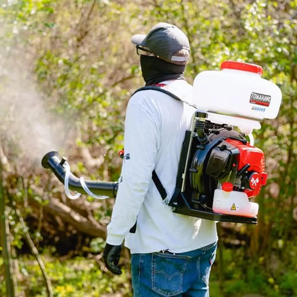 3HP Turbo Backpack Mosquito Fogger Leaf Blower 3.7 Gallon Tank ULV Control 220 MPH Air Speed 490 CFM Air Volume Dual Backpack