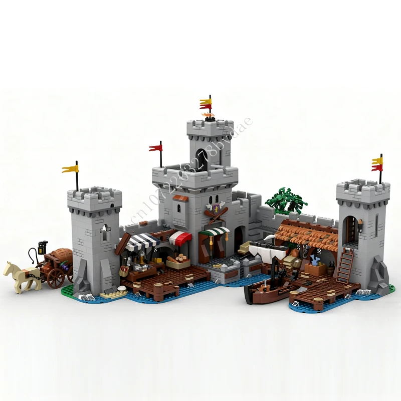 

2803 шт. MOC, средневековый замок-головоломка, порт льва, рыцари, сборочный набор игрушек на Рождество, праздник, друг, игрушка в подарок для детей в возрасте