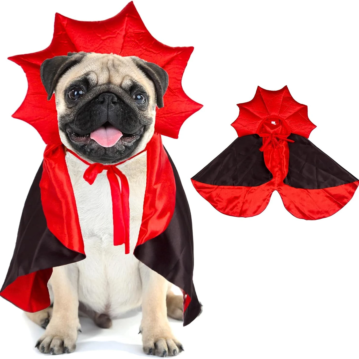 Halloween Dog Costume Pet Vampire Devil Costume Cat Halloween Cloak Cape Red Black Halloween Costumes for Small Medium Large Dog