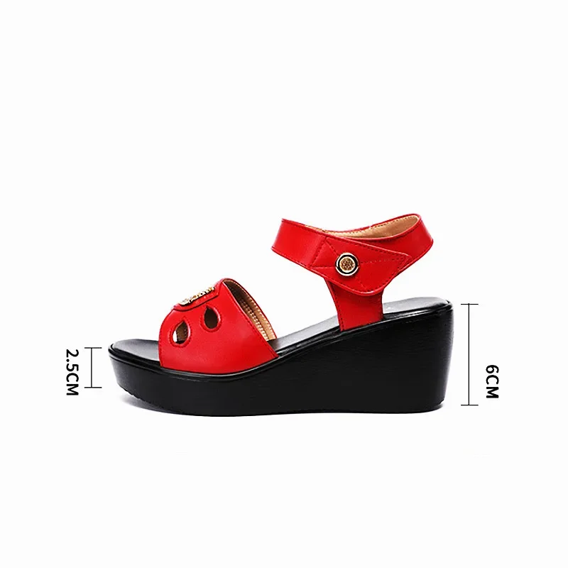 Plus Size 32-43 Sandali con plateau Scarpe da donna Estate 2024 Sandali con zeppa con tacco alto Sandali da ufficio da spiaggia impermeabili da donna