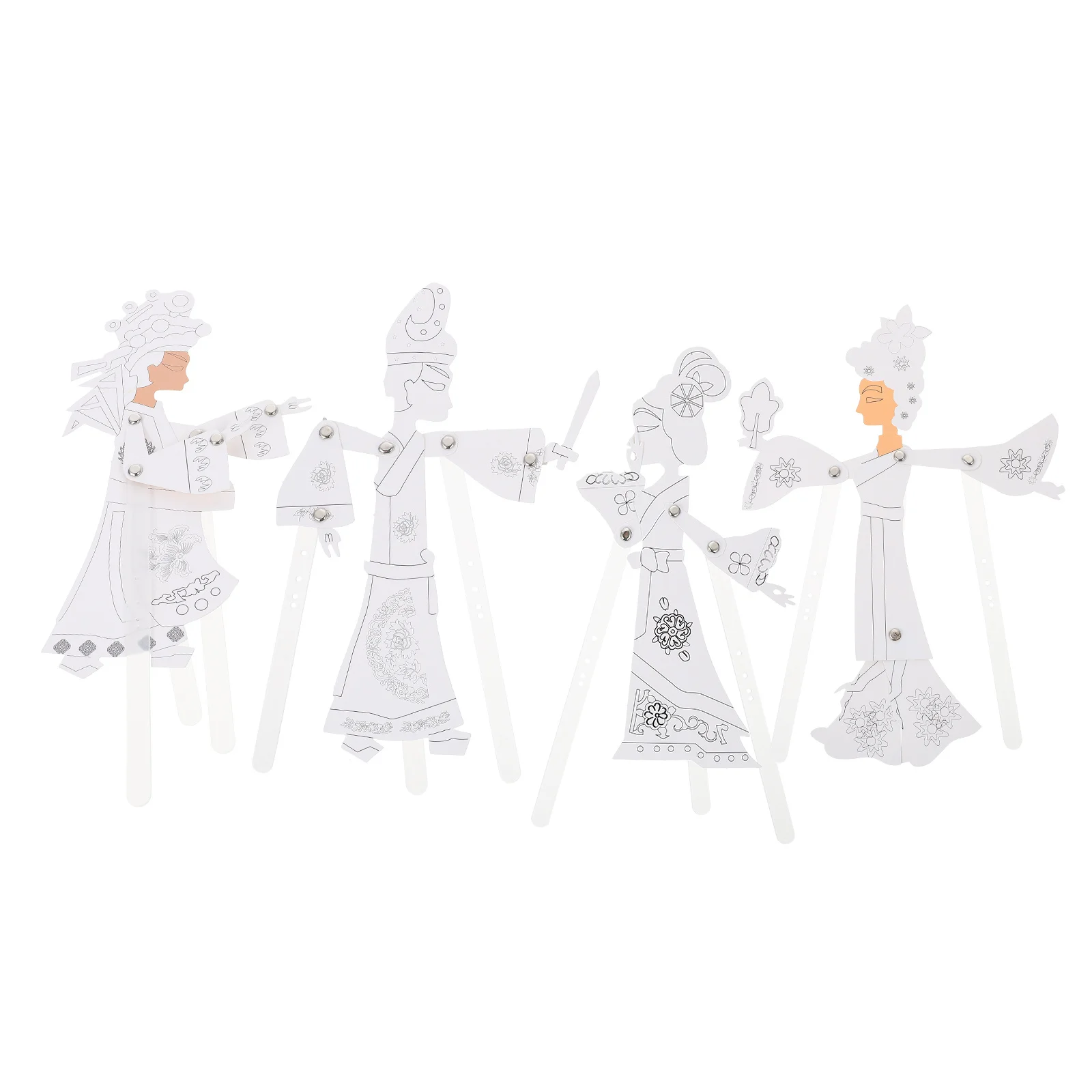 4 Sets Diy Chinese Shadow Kit Colored Handmade Kids Assembly Craft Set Performance Prop Educational Supply Children