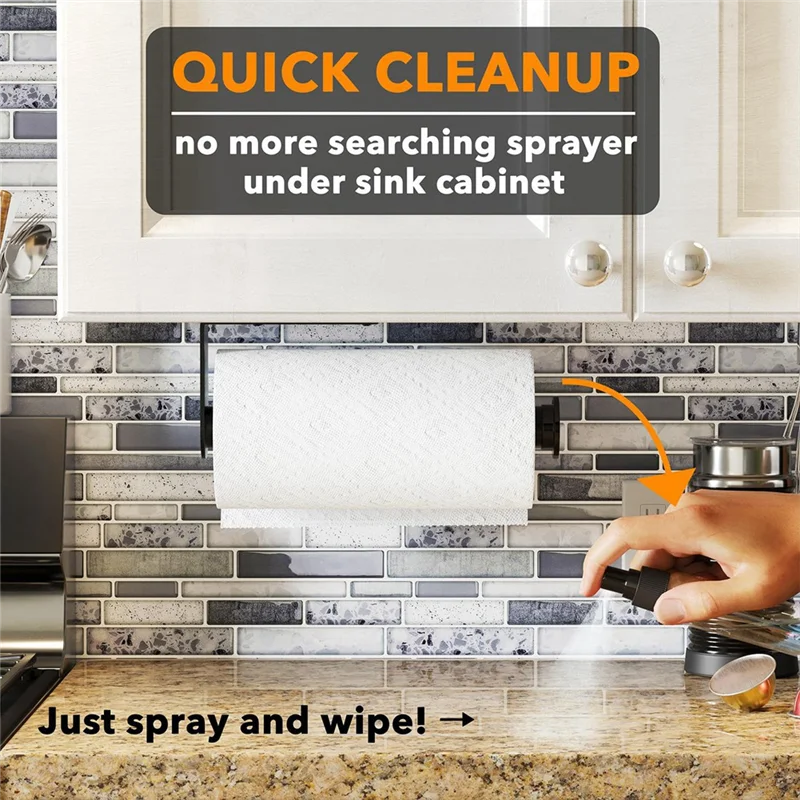 A44F-حامل تحت الخزانة، أسطوانة معلقة على الحائط للمطبخ والحمام (أسود)