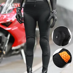 WOSAWE Women's Motorcycle Riding Pants Comfort Breathable Slim Motocross Pants Four Season Reflective Trousers