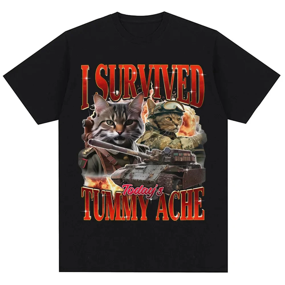 Fuuny Kittler – Lustige Meme Cat Herren- und Damen-Baumwoll-T-Shirts, niedliche modische T-Shirts mit Rundhalsausschnitt, extra große Streetwear-Oberteile