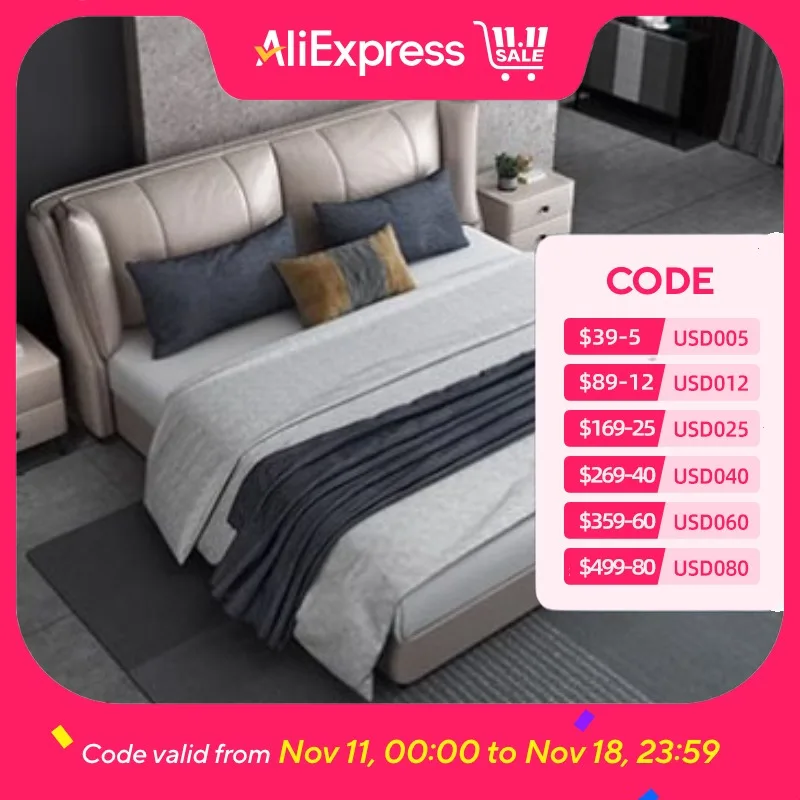 

Деревянный дешевый каркас двуспальной кровати для хранения кожаного дома Twin Queen Bed Bases King Luxury Storage Camas Marimonial Furniture Home