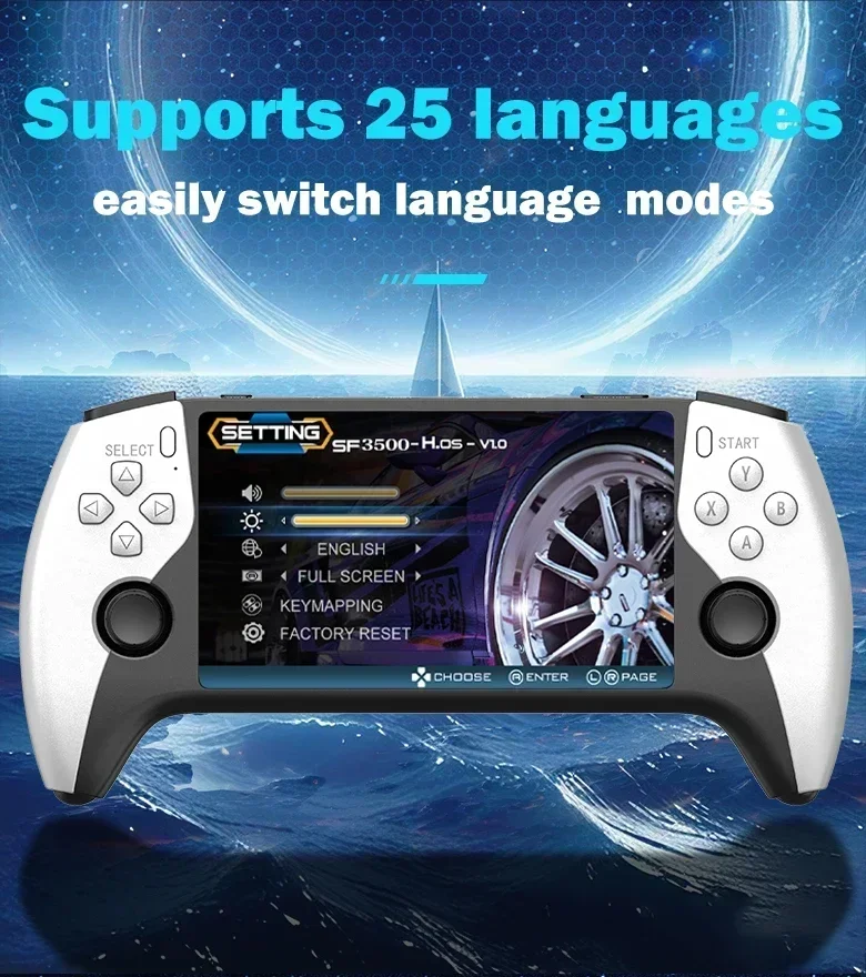 Retro Handheld Spielkonsole 5 Zoll Ips Display Tragbar Player_voghion.com