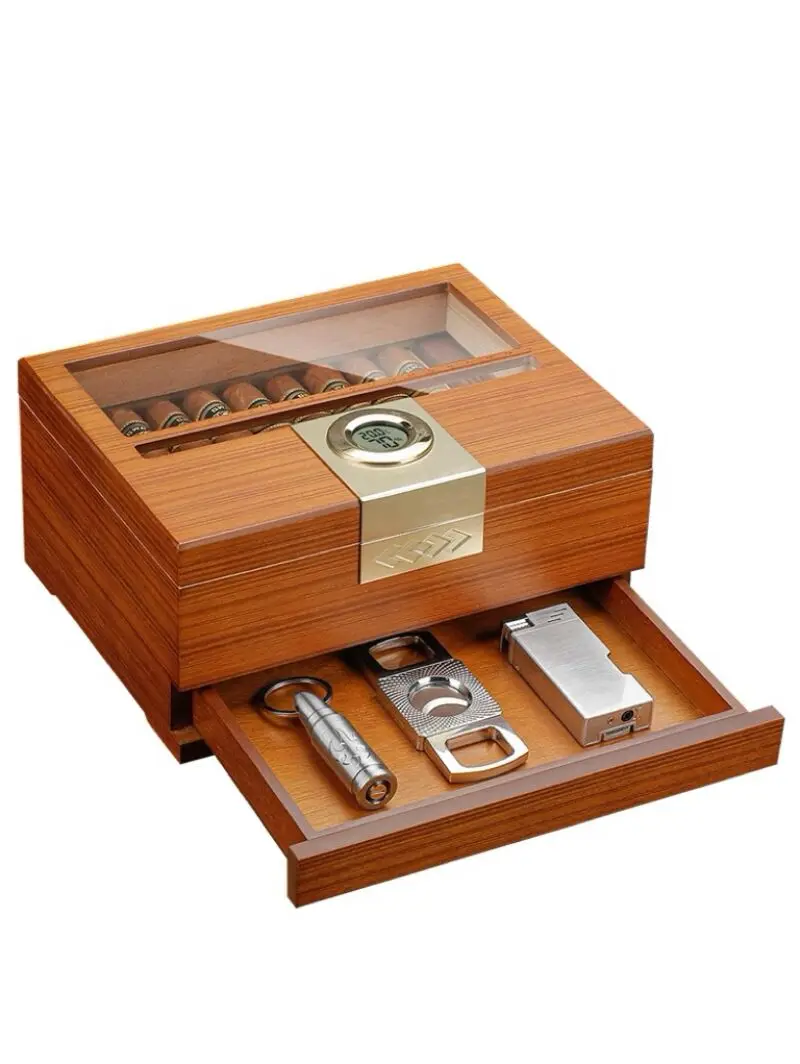 

Natural Cedarwood Cigar Humidifier Box, Large Capacity Nourishing Cigar Box.