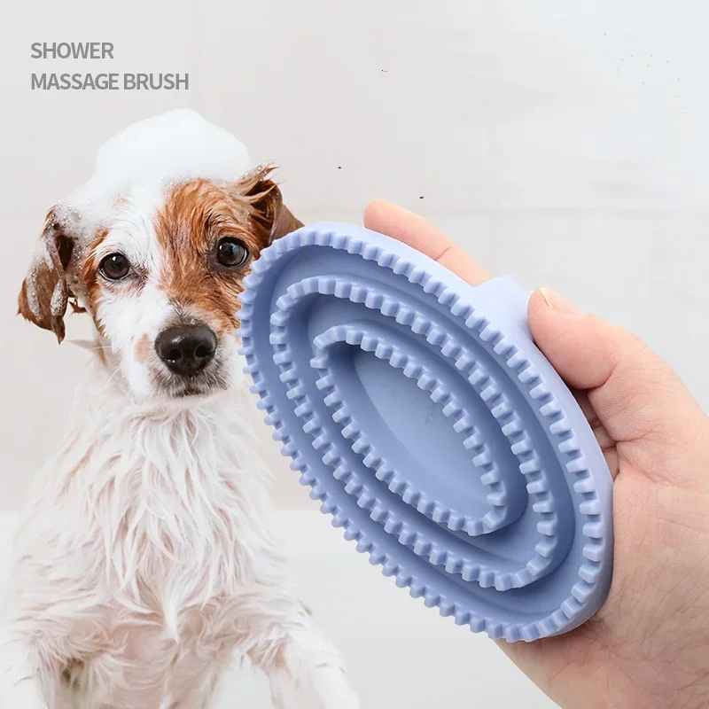 Modische Welpen-Waschutensilien: Flexible Haustierpflegeprodukte, Massage-Gummiborsten-Kamm, Hundebadebürste, Katzenmassagekamm