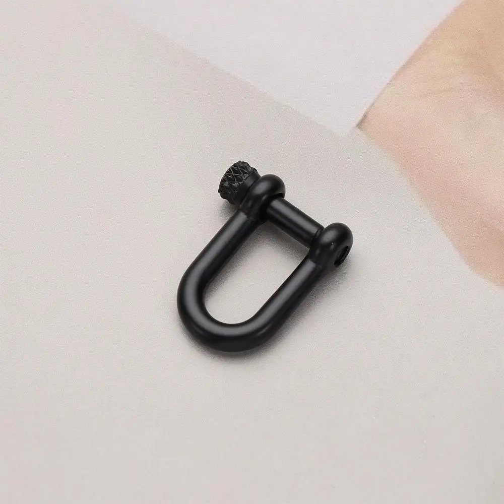 Outdoor Screw Joint Connector Bracelet Buckle Solid Carabiner D Bow Staples Keychain Hook Key Ring