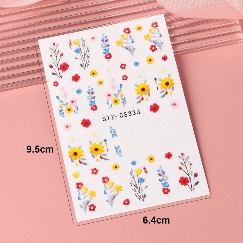 2 pezzi adesivi per nail art floreali autunnali girasole foglie di vite disegni decalcomanie autoadesive 3D affascinanti cursori per manicure per unghie autunnali