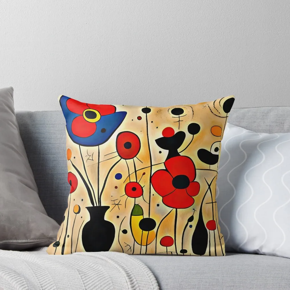 

Miro Inspired Abstract Surrealist Art Throw Pillow ornamental pillows for living room Cushions Home Decor Cushions Cover pillow