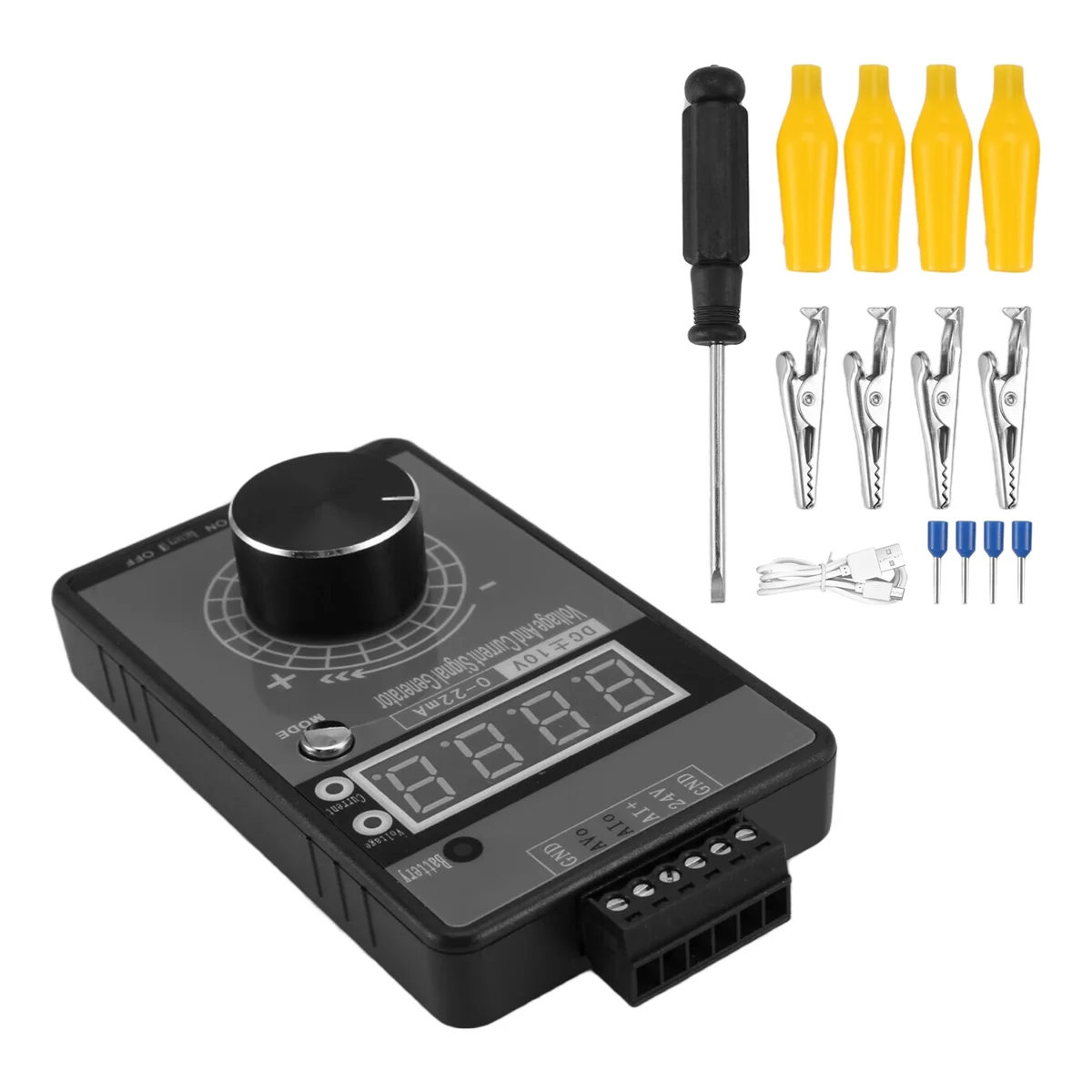 AA91 0/4-20MA DC 0-10V Signal Generator,Analog Generator with 4-Digit LCD Display,Accuracy 0.01,for PLC/Panel Testing