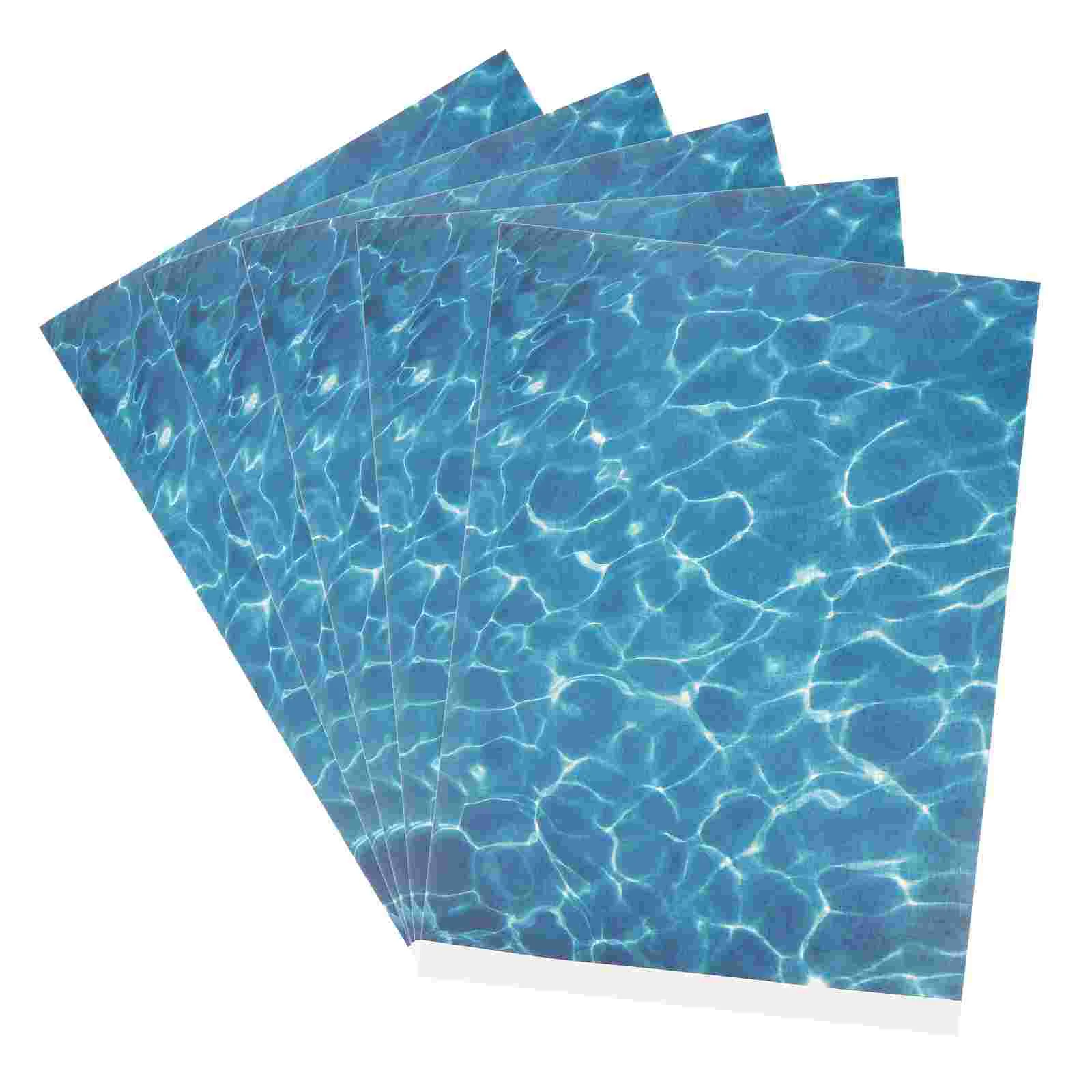 5 Sheets Modeling Materials Artificial Stream Plastic Water Ripple Decor Sandpaper